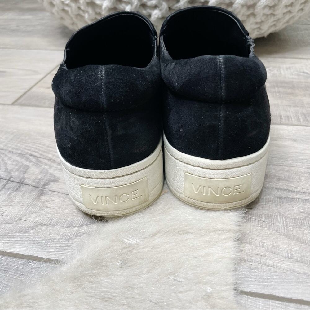 Vince Warren Leather Slip On Platform Sneakers Black Size 8 - Picture 6 of 7